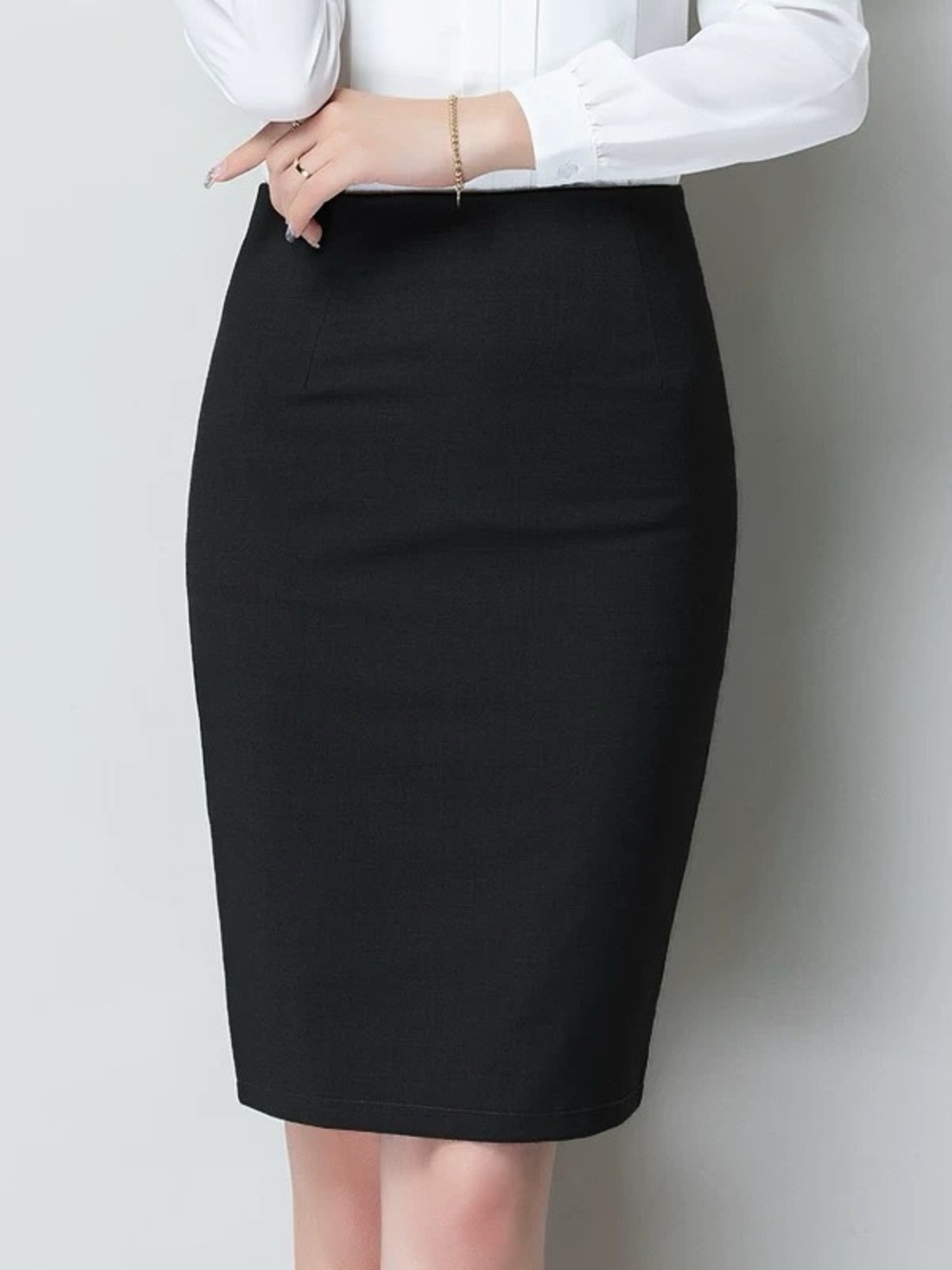 Classic Black Pencil Skirt - Professional Women's Skirt